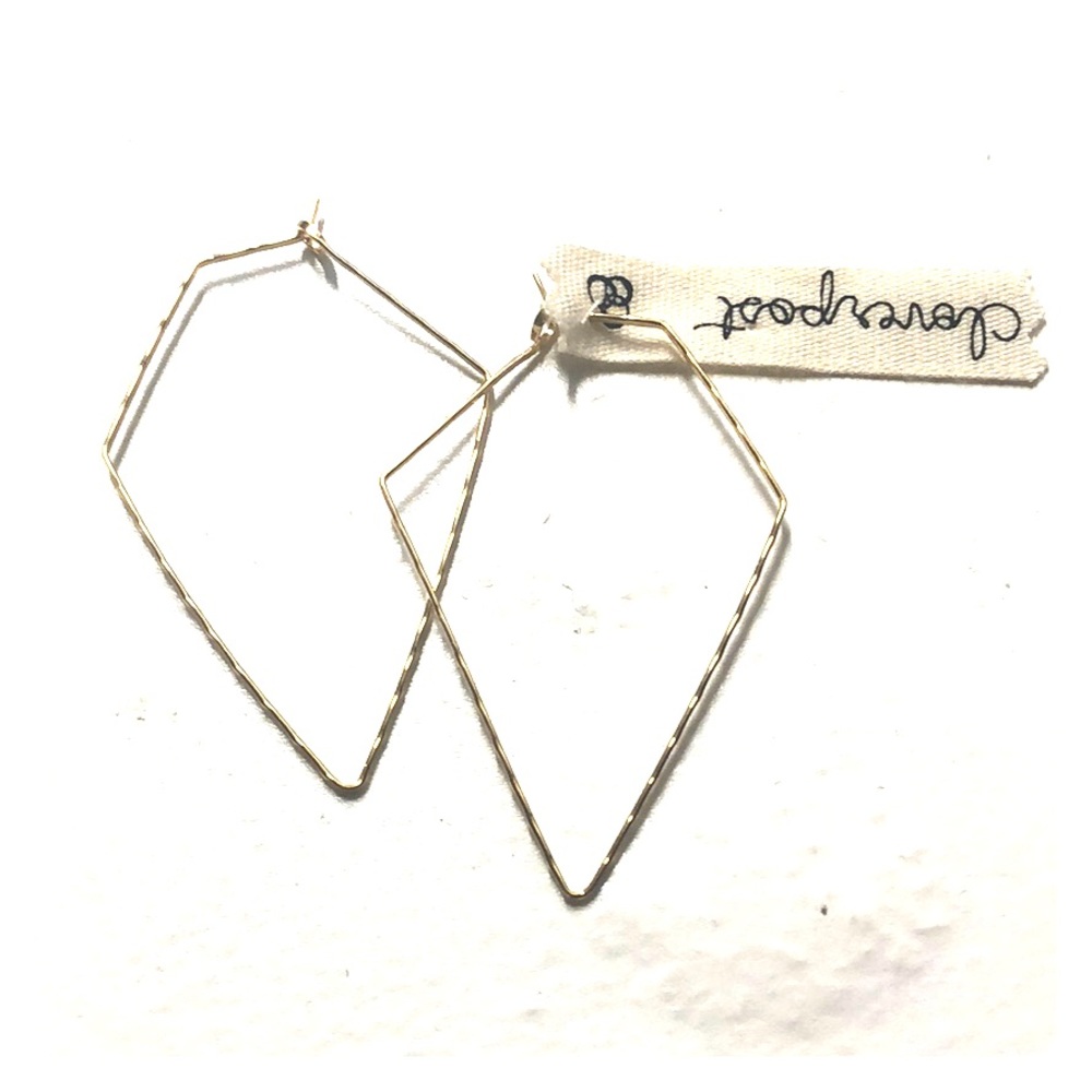Cloverpost Gold Triangle Earrings New